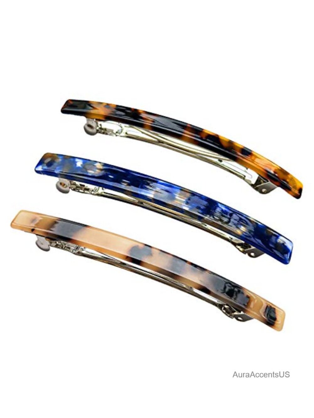 French Barrettes for Women Acrylic Hair Clips No-slip Grip 4 Inch Tortoise